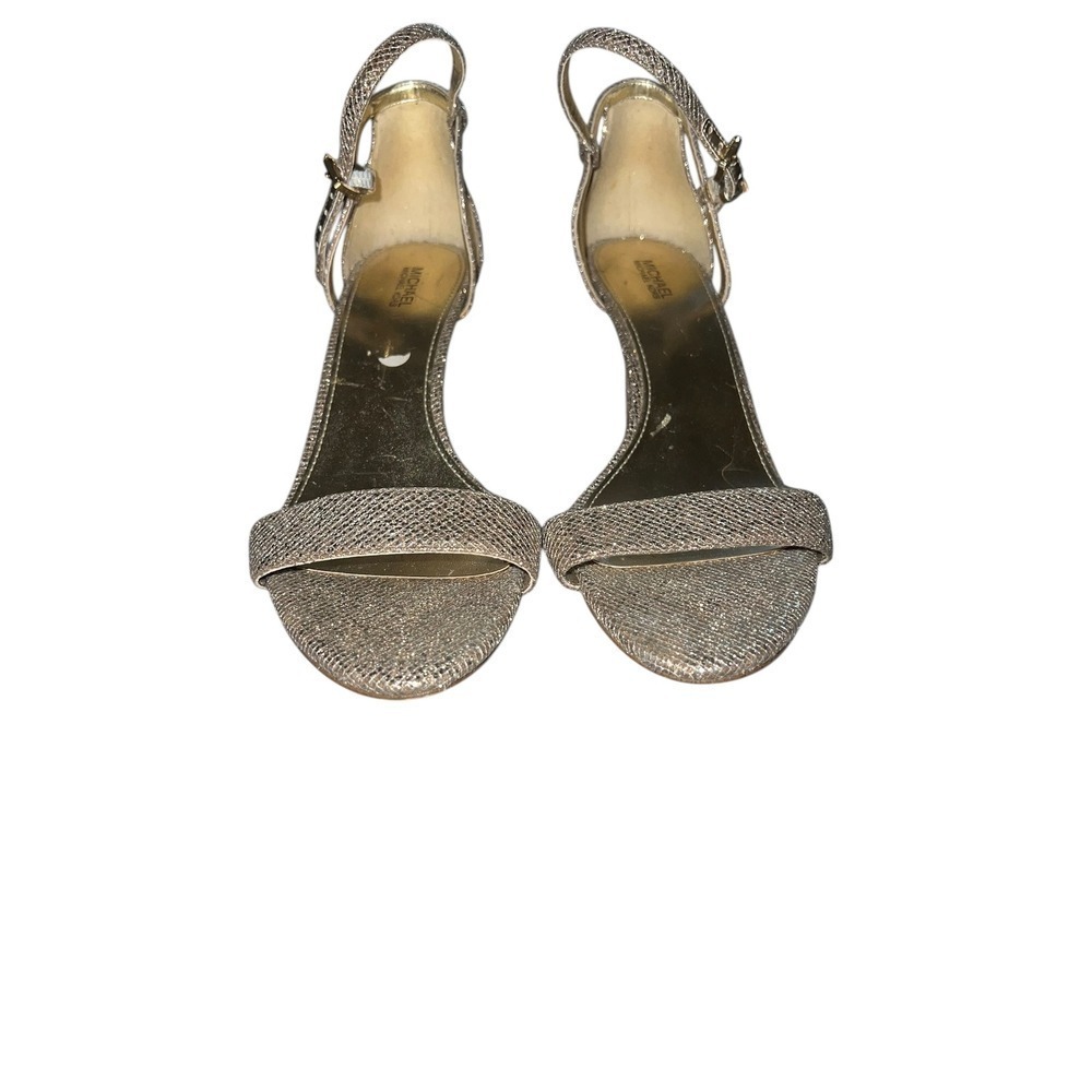 MICHAEL Michael Kors Simone Mid Glitter Sandal Silver Sand size 9 1/2